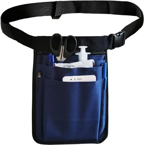 Miniatura 8 de Organizador para enfermeras de utilidad con cinturón Fanny Pack riñonera bolsa de cintura para herramientas de cuidado de tijeras médicas (púrpura)