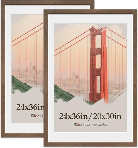 Miniatura 32 de VCK Paquete de 2 portarretratos de 5 x 7, color negro, de madera de alta gama con vidrio templado, para fotos de 4 x 6 con paspartú o 5 x 7 sin