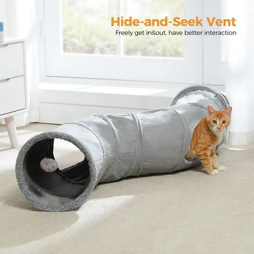 Miniatura 3 de PAWZ Road Túnel para Gatos Plegable en Forma de S Túneles para Gatos de Interior Tubo de Juego para Gatos 51 Pulgadas de Largo 10.5 Pulgadas