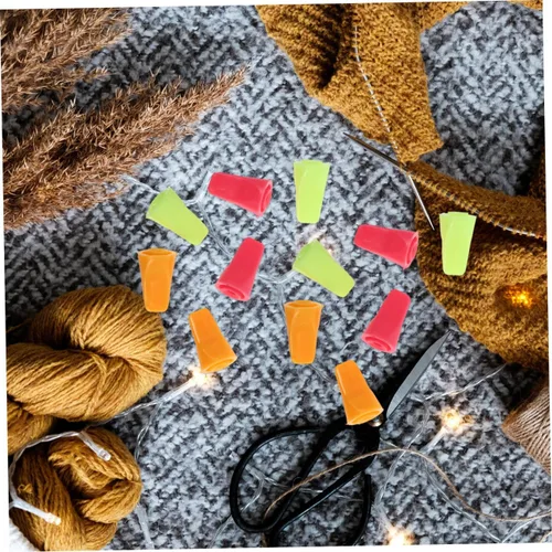 Miniatura 3 de VICASKY 30 piezas de agujas de tejer de punto coloridas, protectores de puntos, accesorios de punto para tejer, manualidades, manualidades