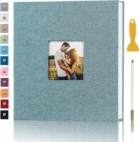 Miniatura 7 de Álbum de Fotos con Páginas Autoadhesivas para Fotos de 4x6 5x7 8x10 Pulgadas, Álbum de Fotos Magnético tipo Scrapbook con Páginas Adhesivas, Libros