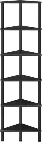 Miniatura 13 de HOOBRO Estante esquinero, estantería industrial de esquina de pared de 5 niveles con marco de metal, estante de exhibición de plantas, estantería