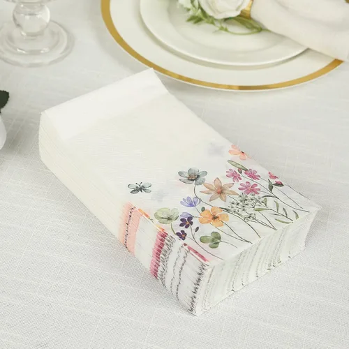 Miniatura 12 de Efavormart - Paquete de 20 servilletas de papel con estampado de hojas de eucalipto verde con una textura suave de 2 capas absorbente para bodas