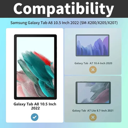 Miniatura 2 de Funda para Samsung Galaxy Tab A8 de 10.5 pulgadas 2022-360 grados giratoria multiángulo de visión protectora con apagado y encendido automático