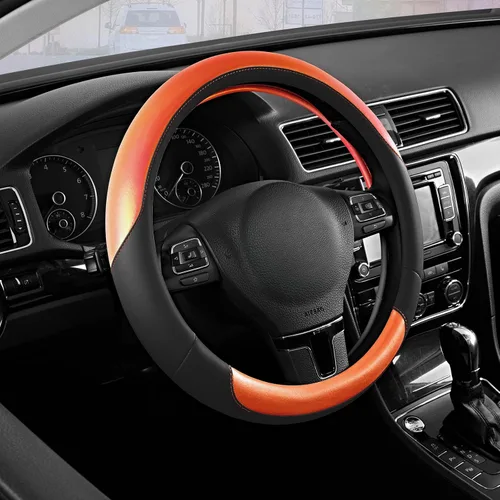 Miniatura 13 de Road Comforts Funda para Volante – Funda para Volante de Cuero Transpirable, Agarre Antideslizante, Ajuste Universal de 14.5" a 15", Resistente al