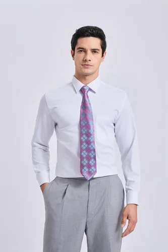 Miniatura 236 de HISDERN Conjunto de corbata a cuadros a cuadros pañuelo tejido clásico formal para hombre corbata y bolsillo cuadrado