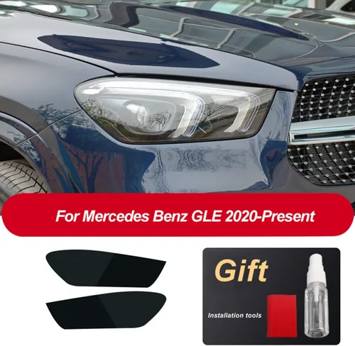 Miniatura 3 de JCAKES Adhesivo transparente de TPU para faros delanteros de coche, color negro, para Mercedes Benz GLE GLS 2016-presente Accesorios