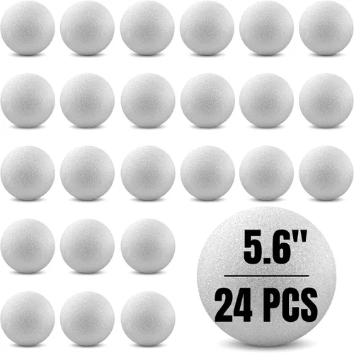 Miniatura 27 de Hygloss Bolas redondas de espuma para manualidades 6 piezas de espuma blanca de 3.8 pulgadas (XPS) para artes, pequeñas bolas de espuma