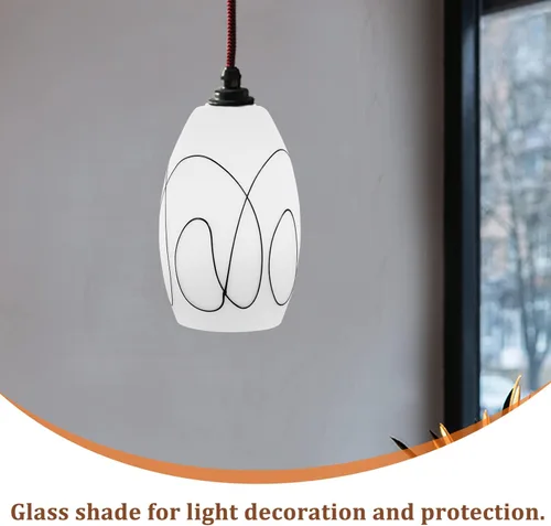Miniatura 9 de OSALADI Elegante pantalla de cristal moderna lámpara colgante pantalla reemplazo lámpara cubierta para la luz de techo sala de estar