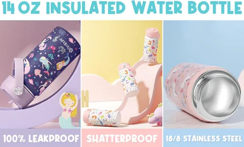 Miniatura 8 de Fimibuke Lonchera Bento para Niños con 4 Compartimentos, Bolsa de Almuerzo Aislada, Botella de Agua Aislada de Acero Inoxidable, Paquete de Hielo
