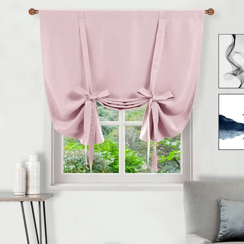 Miniatura 28 de DWCN Cortinas Opacas - Persiana Enrollable con Lazos para Ventana, Aislamiento Térmico, Oscurecimiento de Habitación, Cortinas con Bolsillo