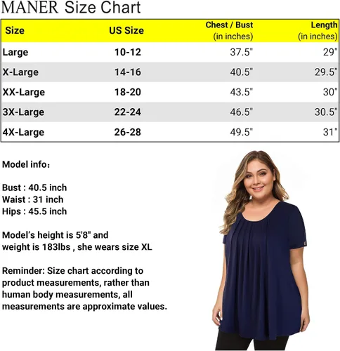 Miniatura 4 de MANER - Blusa de manga corta para mujer, estilo informal, corte suelto, talla L a 4XL
