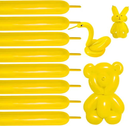 Miniatura 20 de Globos negros de 260 globos negros de látex grueso de 260q para modelo animal, 100 globos largos giratorios para regalos de Navidad de Halloween