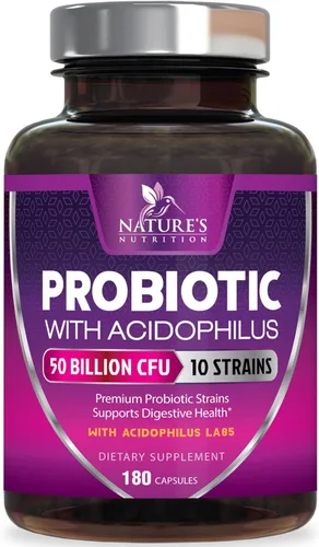 Miniatura 10 de Probióticos, 60 mil millones de UFC por porción, probióticos con prebióticos para apoyo a la salud digestiva e inmunológica para mujeres y hombres