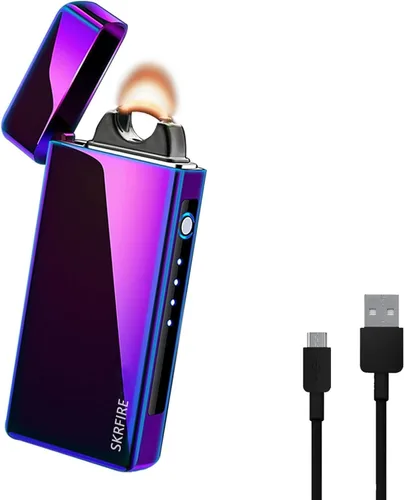 Miniatura 14 de SKRFIRE Encendedor de vela eléctrica recargable por USB, con arco de plasma, con indicador de batería LED para encendido, vela, incienso, barbacoa