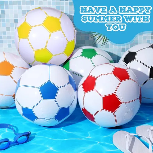 Miniatura 2 de Chivao Pelotas inflables de playa de fútbol de 16 pulgadas, bolas de playa a granel para fiestas de fútbol, juegos de piscina de verano