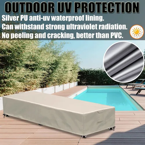 Miniatura 3 de Funda para tumbona para exteriores, 1 paquete de fundas para sillas de patio, impermeables, 600D, material resistente a la intemperie, protección