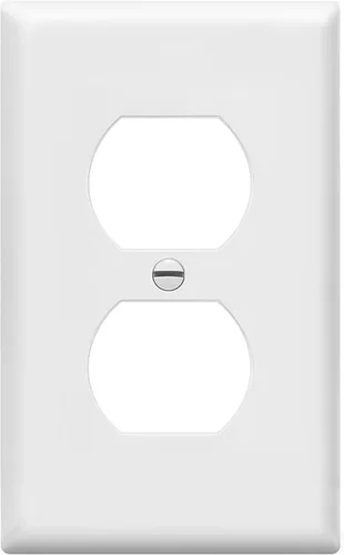 Miniatura 32 de ENERLITES Placa de pared de salida de receptáculo dúplex de tamaño mediano, placas de cubiertas de toma de corriente, tamaño medio de 1 banda, 4.88