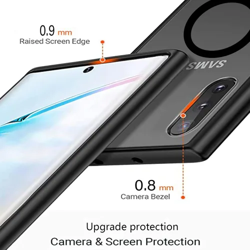 Miniatura 4 de Funda magnética para Samsung Galaxy Note 10 (6.3 pulgadas) [compatible con Magsafe] parachoques de TPU suave + parte trasera transparente