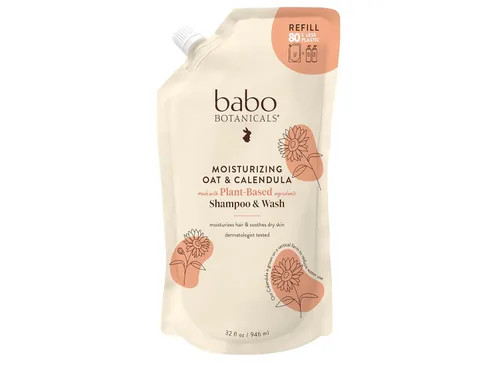 Miniatura 8 de Babo Botanicals Moisturizing Oat & Calendula 2-in-1 Shampoo & Wash – Gentle Cleansing for Dry or Sensitive Skin – Safe for Baby, Toddler, Kids &