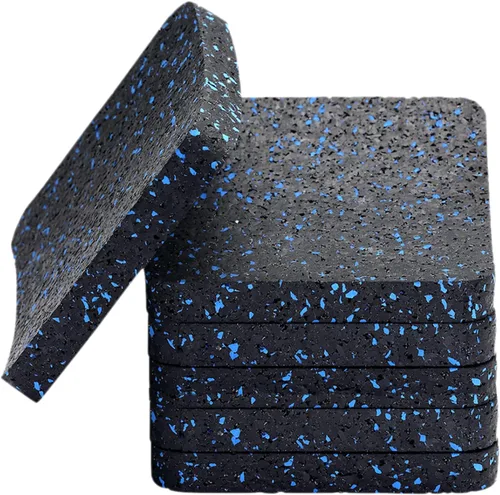 Almohadillas para cinta de correr, tapete para equipo de ejercicio con goma de alta densidad para proteger suelos de 3.94 x 3.94 x 0.5 pulgadas (6
