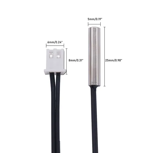 Miniatura 4 de TWTADE 5 sensores de temperatura de termistor 1M 10K B3950, capaces de soportar -25 a 257.0 °F, sondas sensibles con sensor de temperatura NTC tiene