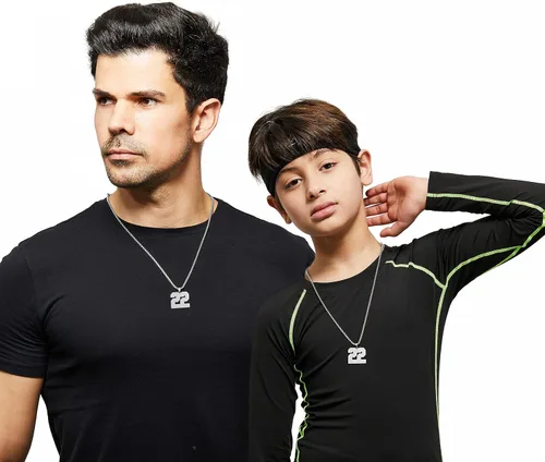 Miniatura 4 de SKQIR Number Necklace for Men Black Baseball Jersey Number Pendant for Boys Athletes Number Chain Pandent for Boys Sport Stainless Steel necklace