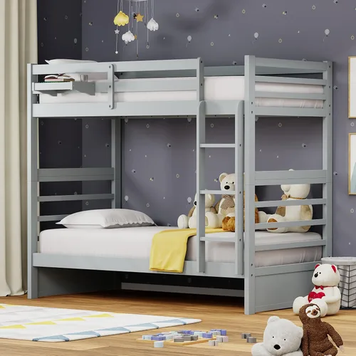 Miniatura 18 de Glenwillow Home Litera Plana de madera maciza individual sobre cama matrimonial, color espresso