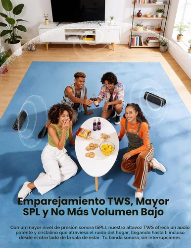 Miniatura 6 de Altavoz Bluetooth, sonido HD de 20 W, inalámbrico portátil, IPX5 impermeable, hasta 24 horas de reproducción, TWS, para hogar, fiesta, exterior