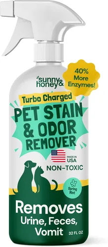 Miniatura 15 de Sunny & Honey Removedor de manchas y olores de mascotas, limpiador enzimático para orina de perro y excremento en alfombras y muebles, spray