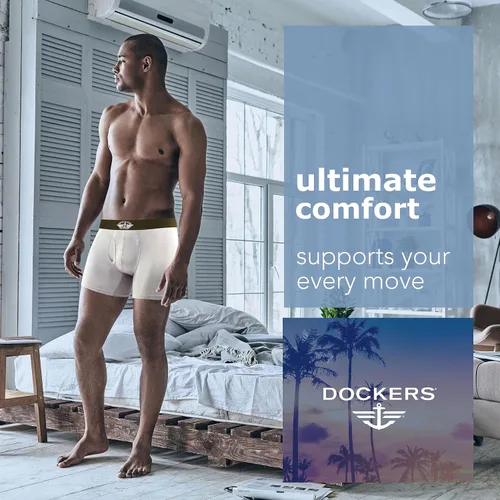 Miniatura 3 de Dockers Calzoncillos tipo bóxer de microfibra para hombre, paquete de 4