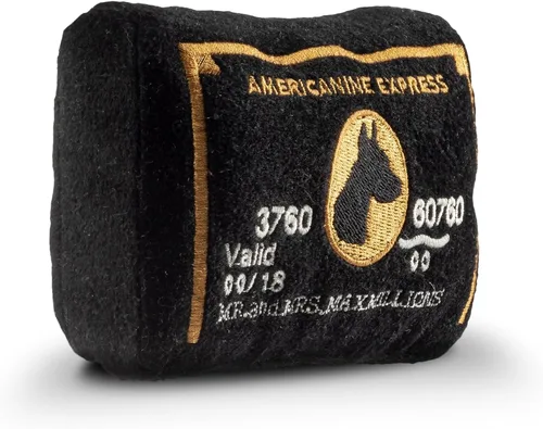 Miniatura 2 de Dog Diggin Designs Americanine Express - Juguete de peluche para perro, diseño de parodia inspirado en el lujo, tarjeta de crédito con chirriante