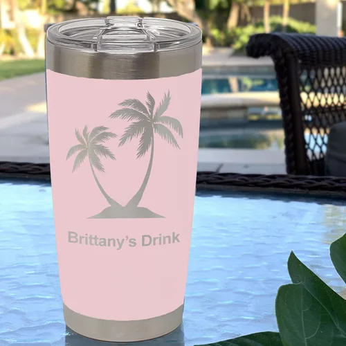 Miniatura 2 de LaserGram Taza aislada al vacío de 20 onzas, asistente médico MA, grabado personalizado incluido (rosa)