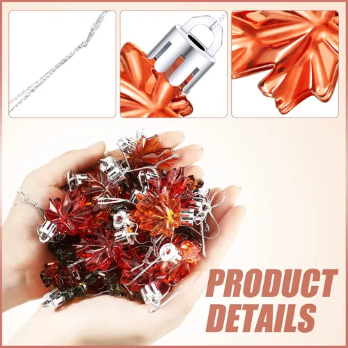 Miniatura 2 de WILLBOND 36 piezas de adornos de Acción de Gracias para árbol pequeño, decoración de árbol de Acción de Gracias, hoja de arce, adornos colgantes