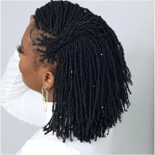 Miniatura 9 de Extensiones de cabello humano con 10 hebras de 6 pulgadas, 100 % hechas a mano, extensiones permanentes de rastas para mujeres y hombres, se pueden