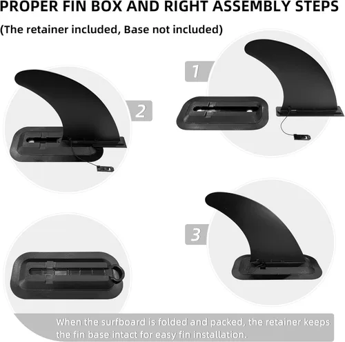 Miniatura 8 de LEDONNE Aleta de centro de surf y SUP de 9 pulgadas, 2 piezas (USD 4.99/1 piezas) con 1 pin adicional Instalación sin herramienta-Aleta de 9