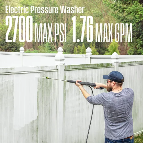 Miniatura 4 de Westinghouse WPX2700e Lavadora a presión eléctrica, 2700 PSI y 1.76 GPM máximo y accesorio universal de limpieza de superficies de lavadora a