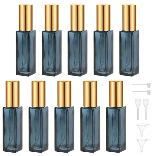 Miniatura 23 de Botellas de perfume Segbeauty para viaje, recargables, de 10 ml, contenedores de perfume de vidrio con embudo y pipeta, 5 unidades, 10