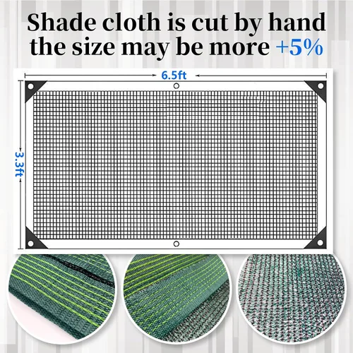 Miniatura 2 de 90% verde negruzco, red resistente a 3.3 x 6.5 pies, lona de malla duradera con ojales reforzados para invernadero, plantas, gallinero, pérgola