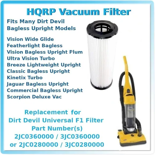 Miniatura 6 de HQRP Filtro de repuesto para Dirt Devil F1 3JC0280000 2JC0280000 F-1 compatible con M085525 M085800 M085805 M085806 M085810 M085830 M085835 M088835