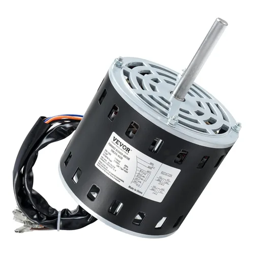 Miniatura 10 de VEVOR Motor soplador de horno de 1/2HP, 1075RPM 5 velocidades, 208/230V 2.7A, bastidor 48 longitud del eje 3.4", diámetro del eje 0.5", rotación
