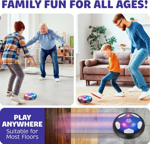 Miniatura 3 de Pelota de Fútbol Hover - Pelota de Fútbol Interior, Juegos de Juguete Volador Interior (2 Discos Flotantes + 2 Porterías) Regalos de Cumpleaños