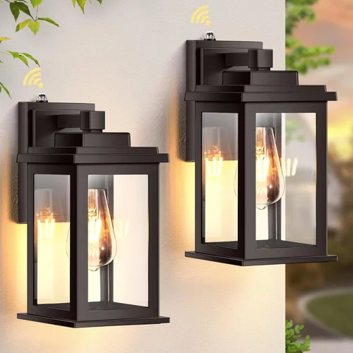 Miniatura 18 de VIANIS Luz negra grande con sensor de movimiento para exteriores de 15 pulgadas, aplique de iluminación exterior, iluminación exterior del atardecer
