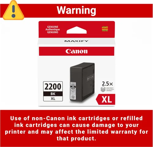 Miniatura 5 de Canon PGI-2200XL Depósito de tinta negra de pigmento genuino, compatible con impresoras IB4120, MB5420, MB5120, IB4020, MB5020 y MB5320 (opcional)