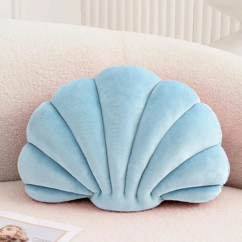 Miniatura 9 de XIAIJIA Seashell - Almohada decorativa con forma de concha marina, almohada de lanzar con forma de concha, almohada de playa con inserto 3D