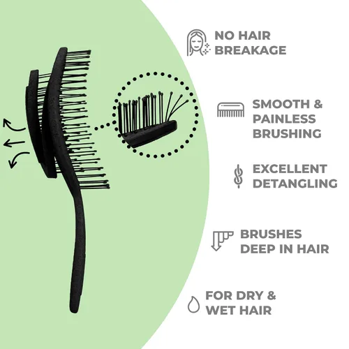 Miniatura 2 de Ninabella Cepillo desenredante para cabello para mujeres y hombres, no tira, cepillos alisadores para cabello lacio y rizado, cepillo desenredante