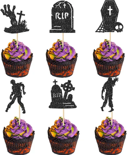 Miniatura 34 de 1 paquete de decoración de pastel de Halloween con purpurina para Halloween, fantasma, calabaza, pastel para casa encantada, bruja, calabaza, 7