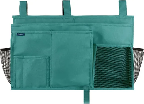 Miniatura 3 de Surblue Caddy Organizador colgante, Bolsa de almacenamiento para cabecera para literas y camas de hospital, Azul Turquesa, L R-Teal