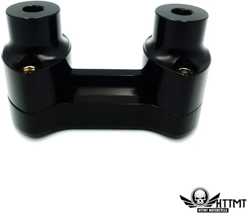 Miniatura 3 de HTTMT- US-TGHD-HBS009-BK- Kit de elevador/abrazadera superior de manillar resistente de 1" 1 pulgada cromado de 2" de altura compatible con Harley