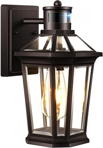 Miniatura 8 de VIANIS Luces exteriores grandes con sensor de movimiento negro, rango de detección ajustable, accesorios de iluminación exterior de aluminio